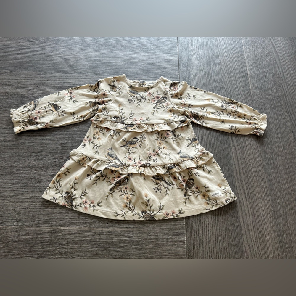 Floral Cream Kids Dress New without tag
